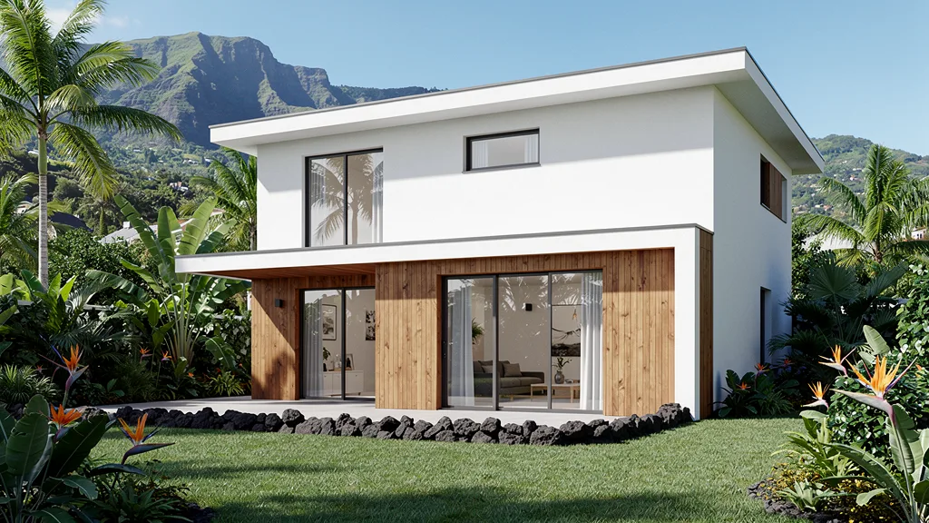 Extension & agrandissement à La Réunion — perspective 3D illustrative
